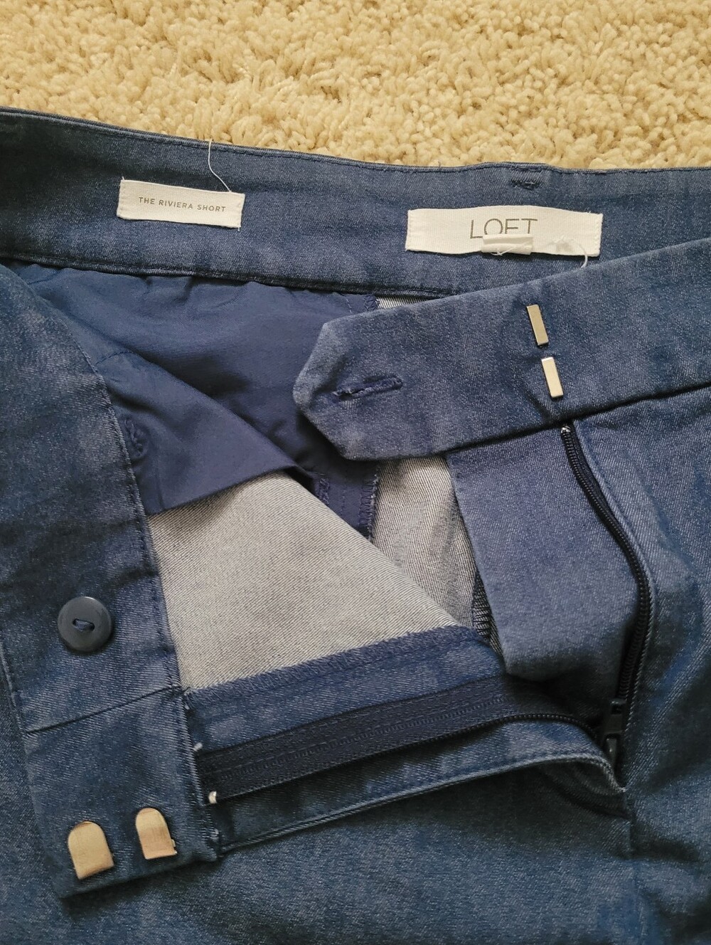 Loft The Riviera Short 4" In Blue 8 Preppy Summer - Picture 8 of 8